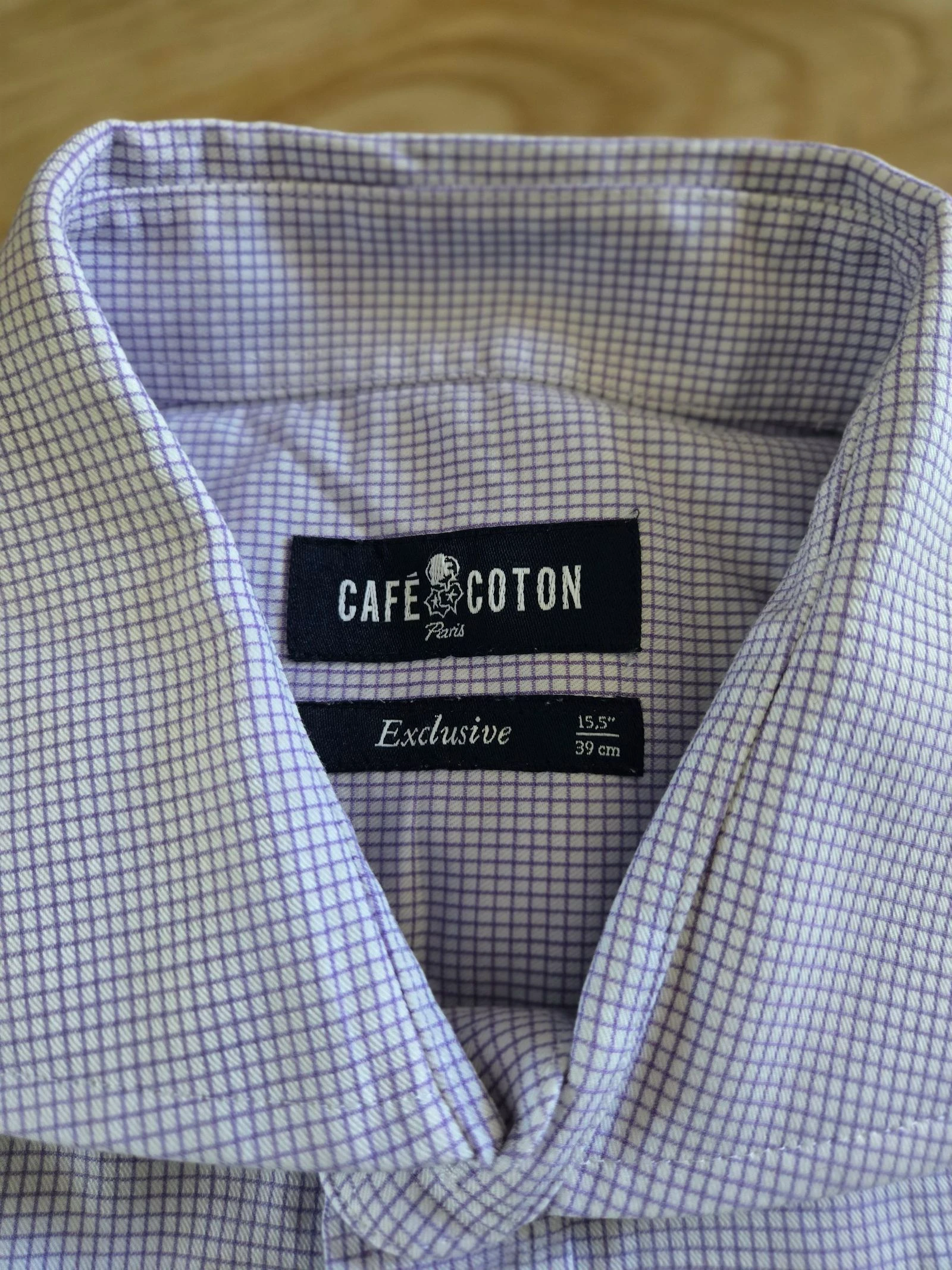 Purple Checkered Shirt Café Coton size M – photo 4